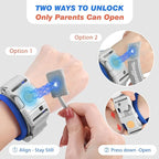 Zooawa Toddler Leash 2Pack, Toddler Kids Harness Anti Lost Wrist Link with Magnetic Lock, Reflective Safety Walking Harness Wristband Leashes for 2,3,4 Years Old Boys Girls, Blue＋Orange