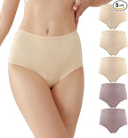 BATTEWA Incontinence Underwear for Women Washable, Leak Proof Underwear High Waist Cotton,Bladder Leakage 50ML (Beige-Blush, 2X-Large, 5 Pack)