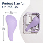 Crave Naturals Glide Thru Hair Brush - Detangler Brush for Curly, Straight, Wet or Dry Hair - Gentle Detangling Brushes for Adults, Kids, Toddlers - Hair Accessories for Women, 7.5x3" - Purple