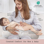 Little Grape Land Muslin Nursing Pillow, Soft 100% Cotton Breastfeeding Pillow with Breathable Cotton Removable Cover, Fog Flower Breast Feeding Pillows for Babies 0-12 Months with Protective Zipper