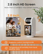 Anlapus C520M 5MP PT Plug-in Indoor Security Camera with 2.8 inch HD Screen, 3K Pet Camera with Phone App, 360 View, 2-Way Talk, AI Person/Motion/Pet Detection, Auto Tracking, for Pet Baby Elderly