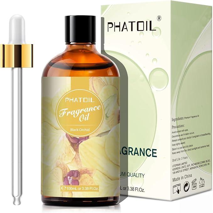PHATOIL 3.38FL.OZ Black Orchid Fragrance Oils for Aromatherapy, Essential Oils for Diffusers for Home, Perfect for Diffuser, DIY Candle and Soap Making, DIY Scented Products - 100ml