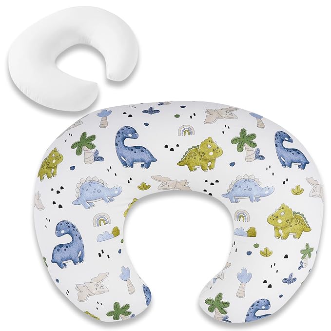 Nursing Pillow Cover – Soft Breathable Cotton, Fits Standard Breastfeeding Pillows, Washable & Hypoallergenic for Newborn Baby Girls & Boys,Cover Only (1 Pcs)