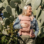 Beco Baby Gemini Newborn to Toddler Carrier - Front, Back and Hip Seat, Backpack & Front With Adjustable Seat, Ergonomic Holder 7-35lbs (Pink Linen)