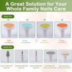 Rechargeable Baby Nail Trimmer, FANSIDI Baby Nail File Safe Baby Nail Filer Electric with 13 Replacement Pads, Trim Polish Grooming Kit for Newborn Infant Toddler or Adults Toes Fingernails Care