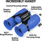 Binoculars for Kids for Toddler - for Little Boys and Girls – Extensive Set Incl. Magnifying Glass & Compass – Powerful Magnification 8X21 – 3 to 12 Year Old Kids