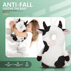 Baby Walker Head Protector Backpack Wear,Toddler Adjustable Baby Head Protection Backpack for Safety Baby Learning Walking Crawling (White Cow)