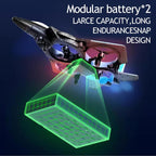 Remote Control Drone for Kids,2.4Ghz Foam RC Airplanes Helicopter Quadcopter with Auto Hovering,360° Flip,Gravity Sensing,Stunt Roll,Cool Light,2 Battery,Gifts for 6-12 Kids Boys (Green)