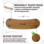 Swurfer TreeSkate Skateboard Swing, Outdoor Stand Up Surf Swing, Holds Up to 200 lbs, Ages 6 and Up, Adjustable Handles, Grip Tape, Kids Outdoor Play Equipment for Children and Adults (Waves)