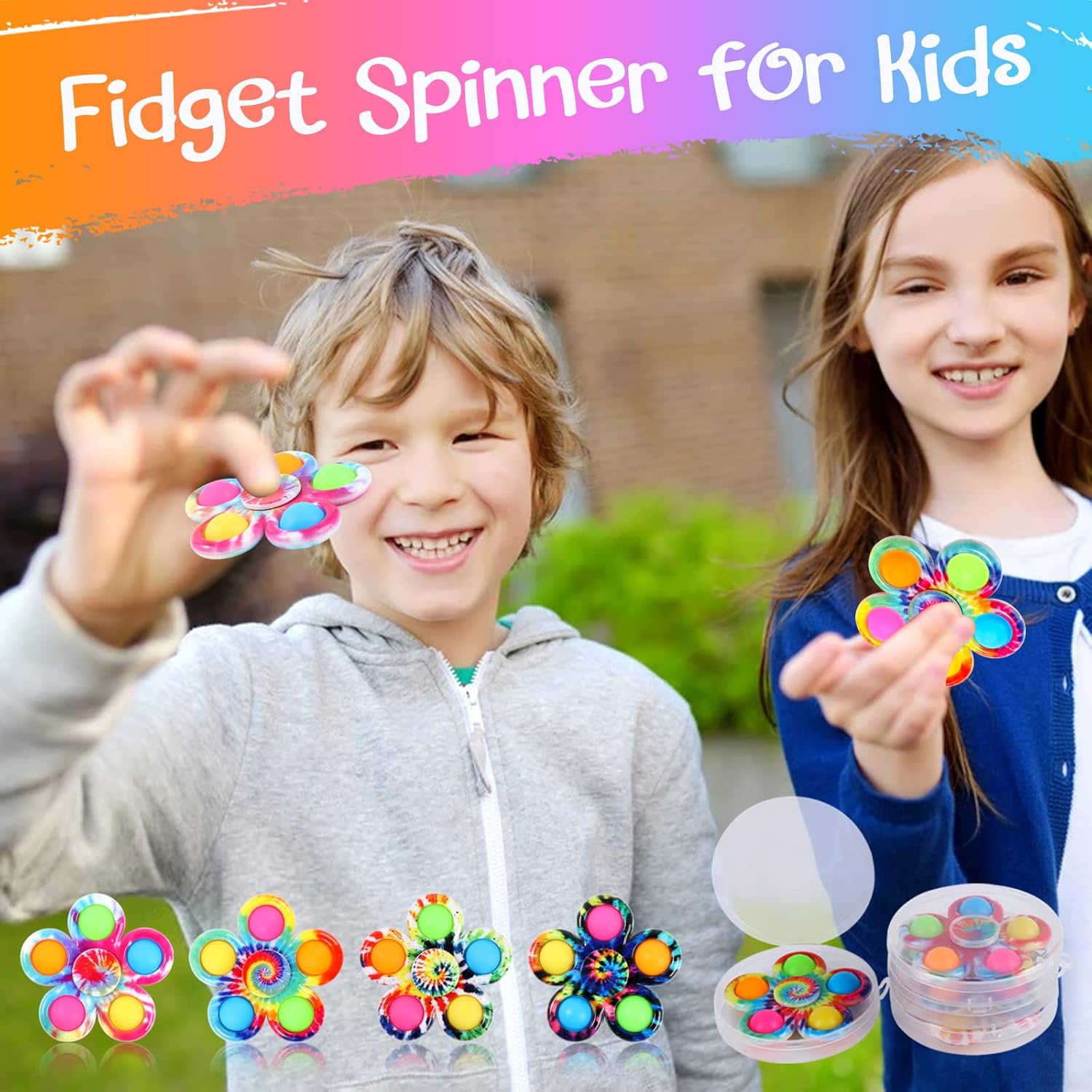 Gigilli 48 Pack Party Favors Fidget Spinners for Kids 4-8 8-12, Goodie Bags Stuffers for Kids 3-5, Pop Mini Fidget Toys Bulk Classroom Prizes for Girls Boys, Toddler Birthday Party Return Gifts