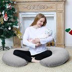 Chilling Home Pregnancy Pillow, C Shaped Full Body Pillow Maternity Pillow for Women 55 inch, Pregnancy Pillows for Sleeping Pregnant Must Have with Jersey Removable Cover,Grey