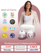 Momcozy M5 Hands-Free Wearable Breast Pump, Double-Sealed Flange for Baby-Like Comfort, 3 Modes & 9 Suction Levels, Portable Electric Pump – 24mm, 2-Pack Cozy Red