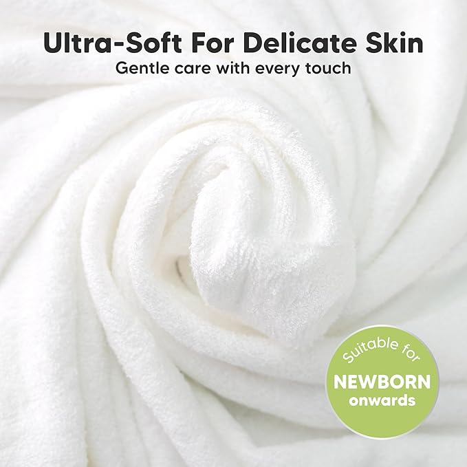 6-Pack Cotton Baby Washcloths for Newborn - Organic Cotton Muslin Soft Wash Cloths for Babies, Infant, Kids, Toddler Towels for Boy, Girl, Super Absorbent Face Cloths, Scratch-free Baby Rags (Lunaris)