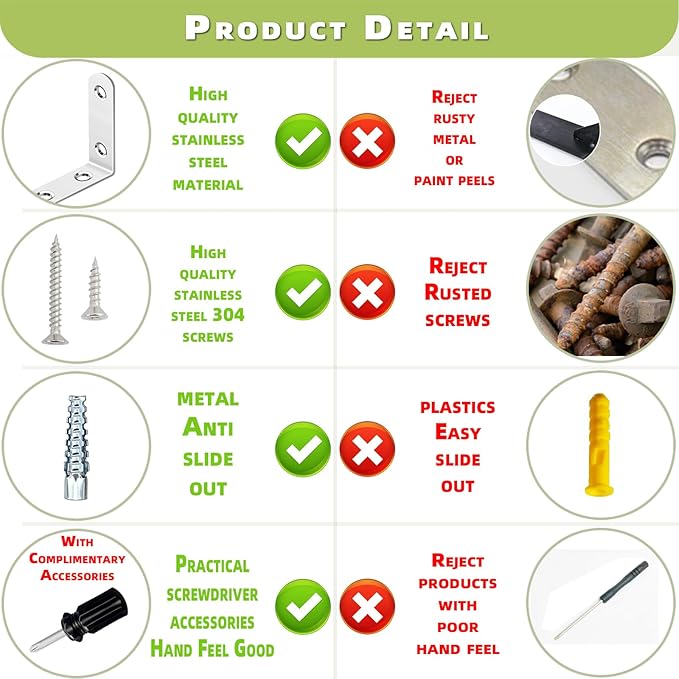 Furniture Anchors, Anti Tip Furniture Wall Anchor for Baby Proofing, Prevent Falling Furniture (Fixed 4 Items II)