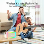 Karaoke Machine Microphone,Fun Toys Christmas Birthday Gifts for Adult Women Men Girls Kids Toddler Boys,Portable Bluetooth Speaker with 2 Wireless Microphone for Home Party Birthday