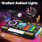 Kids Toys DJ Mixer for Party: Music Toy with Bluetooth & Microphone for Ages 3+ - 2000+ Sound Effects & Colorful Light - Idea Gift for Birthday Holiday
