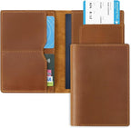 Jack&Chris Leather Passport Holder, Handmade Passport cover, Travel Wallet Cover Case for Men and Women, Leather Travel Documents Organizer Protector, JC107