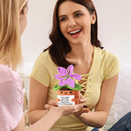 Handmade Grateful Crochet Purple Lily Flower Doll with Appreciation Card – Thank You Gift for Women, Friends, Coworkers, Teachers, Nurses for Her Birthday, Mother’s Day, Christmas.