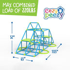 Eezy Peezy Mega Pyramid Monkey Bars Climbing Tower Active Outdoor Fun for Kids Ages 3 to 8 Years Old, Blue/Green