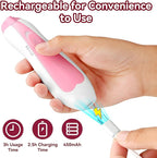 Baby Nail Trimmer Electric, 6 in 1 Rechargeable Baby Nail Clippers Manicure Set Grooming Kit for Toddler Infant or Adults (Pink)