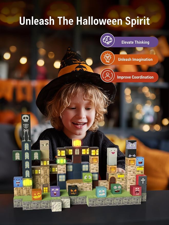 137PCS Magnetic Blocks - Magnetic Building Blocks,World Magnetic Lights Tiles Kids Build Cubes ,STEM Toys for 3-5 4-8 5-7 Year Old Boys and Girls,Sensory Creative Activities Christmas Birthday Gift