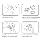 Door Knob Safety Cover, 4 Pack Baby Safety Door Handle Cover, Screw Thread Design, Reusable, Reliable Solution to Prevent Kids from Popping Off The Covers