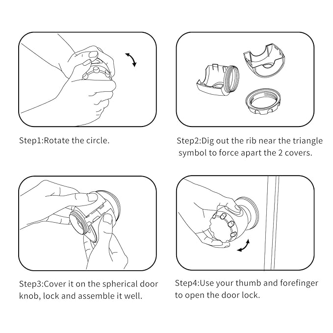 Door Knob Safety Cover, 4 Pack Baby Safety Door Handle Cover, Screw Thread Design, Reusable, Reliable Solution to Prevent Kids from Popping Off The Covers