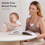 TSRETE Breast Pump, Double Wearable Breast Pump, Electric Hands-Free Breast Pumps with 2 Modes, 9 Levels, LCD Display, Memory Function Rechargeable Double Milk Extractor-21/24mm Flange, Pink