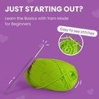 Cookie Box Crochet Kit for Beginners - Learn to Craft Amigurumi Stuffed Animals - Knitting Gift for Kids and Adults - Beginner-Friendly Yarn - Stitch-by-Stitch Video Tutorial - Turtle Hugo