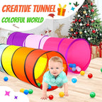 Kids Play Tunnel Tent for Toddler, 2 Pack 6-ft Pop Up Crawl Tunnel Toy for Baby Children or Dog Cat, Collapsible Gift for Boy and Girl Play Tunnel Indoor Outdoor Game (Rainbow Tunnel+Pink Tunnel)