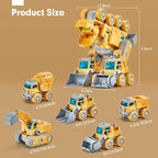 hahaland Toys for 5+ Year Old Boys - Take Apart Dinosaur Kids Toys Construction Vehicles 5 in 1 Transform into Dinosaur Robot STEM Building Toy for 5 6 7 8 Year Old Boys