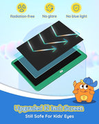 TEKFUN LCD Writing Tablet for Kids Boys Toys, 12 Inch Erasable Doodle Board Colorful Drawing Pad, Board Games Outdoor Travel Toys Gifts for Toddlers Boys Adults (Green)