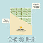 Personalized Name Labels for Kids (120) – Custom Waterproof & Durable Stickers for Clothing, Daycare, Office & School Supplies - Flowers