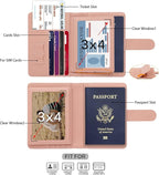 Melsbrinna Rfid Passport Holder for Travel women/Men, Cute Passport Wallet Rfid Blocking Card Slots, Rfid Passport Cover/CaseTravel Wallet, Passport Book Holder (1, Pink)