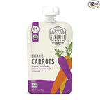 Serenity Kids 6+ USDA Months Organic Carrot Veggie Puree Baby Food Pouches - 3.5 oz Pack of 12 - Organic, BPA-Free & Allergen Free - No Sugary Fruits & No Added Sugar - 3.5 Oz, 12 Pack