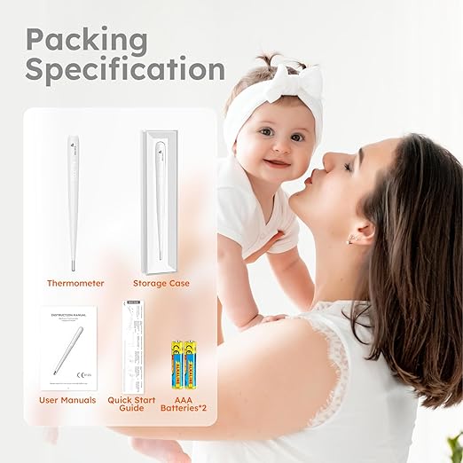 Oral Thermometer for Adults and Kids，Rechargeable Fast Reading Digital Thermometer with LED Display，Medical-Grade Accurate Rectal Thermometer for Babies