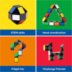 Rubik's Twist, Colorful 3D Puzzle Classic Brain Teaser Retro Fidget Toy Bend & Twist Into Shapes Objects Animals, for Adults & Kids Ages 8 and up