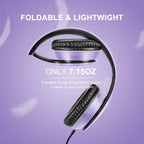 Lorelei X6 Over-Ear Headphones with Microphone, Purple-Black Lightweight Foldable & Portable Stereo Bass, Wired for Smartphone & Tablet, MP3 (1.45M No-Tangle)