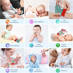 Infant Rattle Socks Toys 0 to 12 Months, Baby Wrist Rattle Foot Finder Socks Set, Birthday Holiday Present for Newborn Boy Girl 0/3/4/6/7/8/9/12/18 Months Kids Toddler, Gift Box Package (4A)