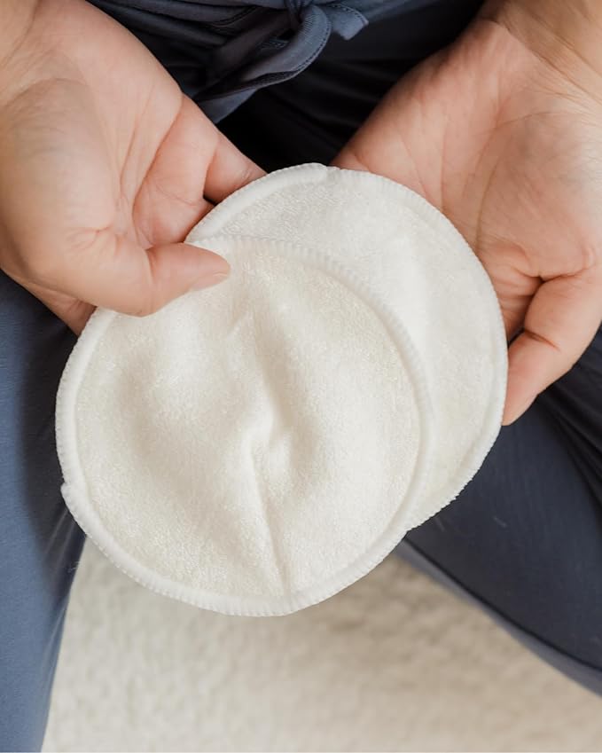 Kindred Bravely Organic Reusable Nursing Pads, Washable, for Breastfeeding & Leaking with Carry Bag, 10 Pack 4.5" D (Twilight Regular)
