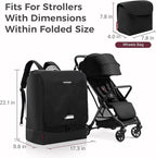 Momcozy Stroller Travel Bag for Airplane | Suit ClickGo Stroller | Compatible with Strollers Folded Dimensions of 22.1 X 17.3 X 9.8 Inch | Fit Most Major Brand | Hand-held ＆ Back-carrying