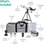 Slokey Discover The World Skyways 70070 Astronomy Telescope 28x-210x with 70mm objective lens diameter and Precise Manual Focusing Equipped with a Reflex Finderscope - 700 x 70 mm