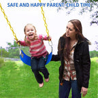 AGPTEK Toddler Swing Set, Heavy Duty Bucket Swing with Adjustable Rope, Toddler Cute Shape with 250 LB and 150 LB Capacity - Blue