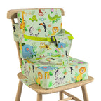 Booster Seat for Kitchen Chair with Backrest & 4 Adjustable Straps, Portable TPU Waterproof & Anti-Scratch Toddler Booster Seat for Dining Table, Removable & Non-Slip Booster SEat for Table