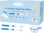 Ovulation Test Strips, Bulk Ovulation Tests, 20 Pack Fertility Tests with Collection Cups, Accurate LH Test for Home, Ovulation Predictor Kit, 5mm Wider 25 MIU/mL