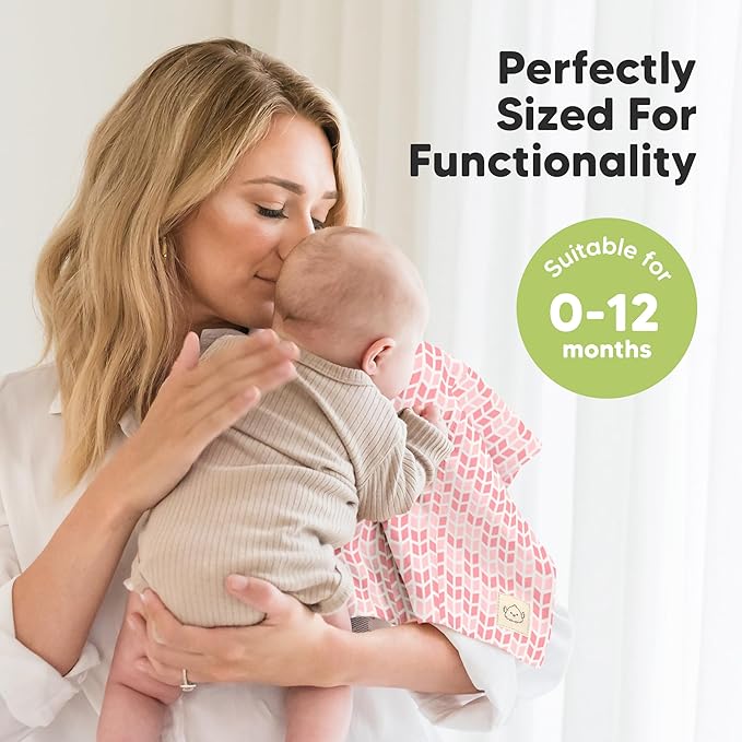 Organic Burp Cloths Baby Boy, Girl - 6-Pack Large Cotton Burping Cloths for Babies, Spit Up Rags, Super Absorbent, Ultra Soft Newborn Rag, Gender Neutral, Machine Washable, Durable (Blush)