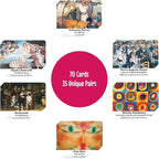 Menique Memory Matching Game – Famous Paintings for Adults & Kids – 70 Cards (35 Pairs) – Bilingual Art Game – Educational & Concentration Activity