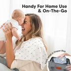 Organic Burp Cloths Baby Boy, Girl - 6-Pack Large Cotton Burping Cloths for Babies, Spit Up Rags, Super Absorbent, Ultra Soft Newborn Rag, Gender Neutral, Machine Washable, Durable (Fleur)