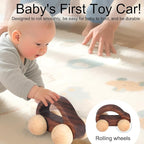 BOXOB Wooden Toys Cars, VehicleToy for Fine Motor Skill Development Wood Baby Push Race Car for Kids Toddlers Baby Boy Girl Birthday Nursery Decor Gift (Color 3)