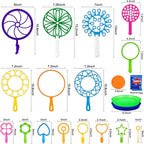 Roberly 25 PCS Big Bubble Wands Set with Tray Solution, Giant Bubbles Wands Toys for Kids Adults Summer Outdoor Activities Birthday Gifts Party Favors